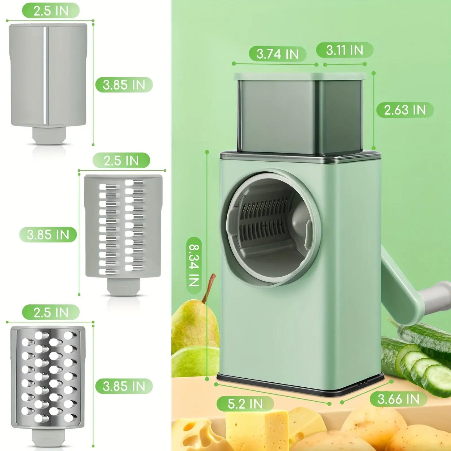 Multifunctional Vegetable and Cheese Grinder