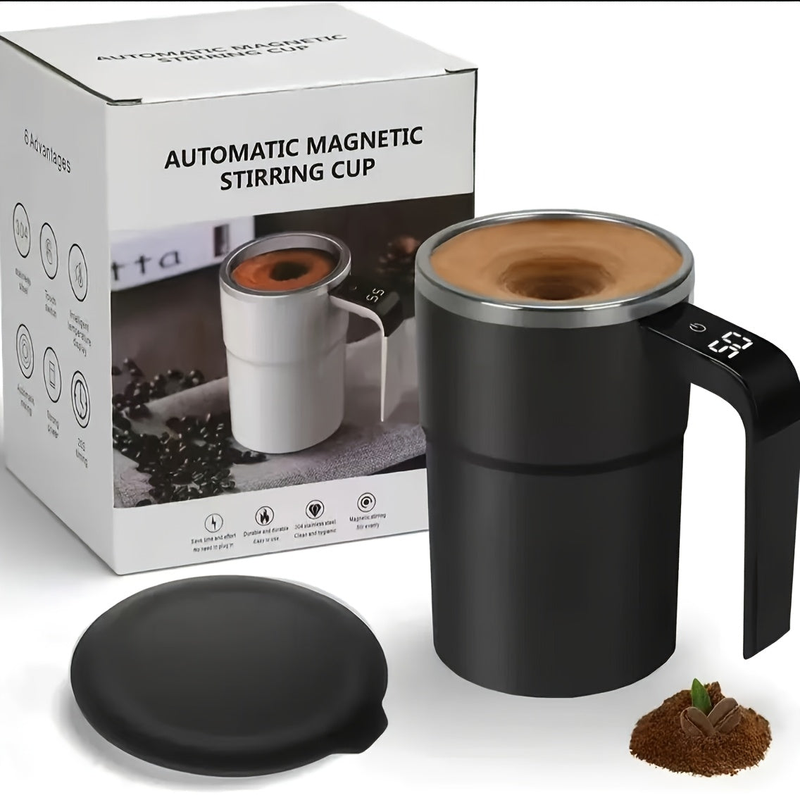 Automatic Coffee Mixer Cup with Temperature Display